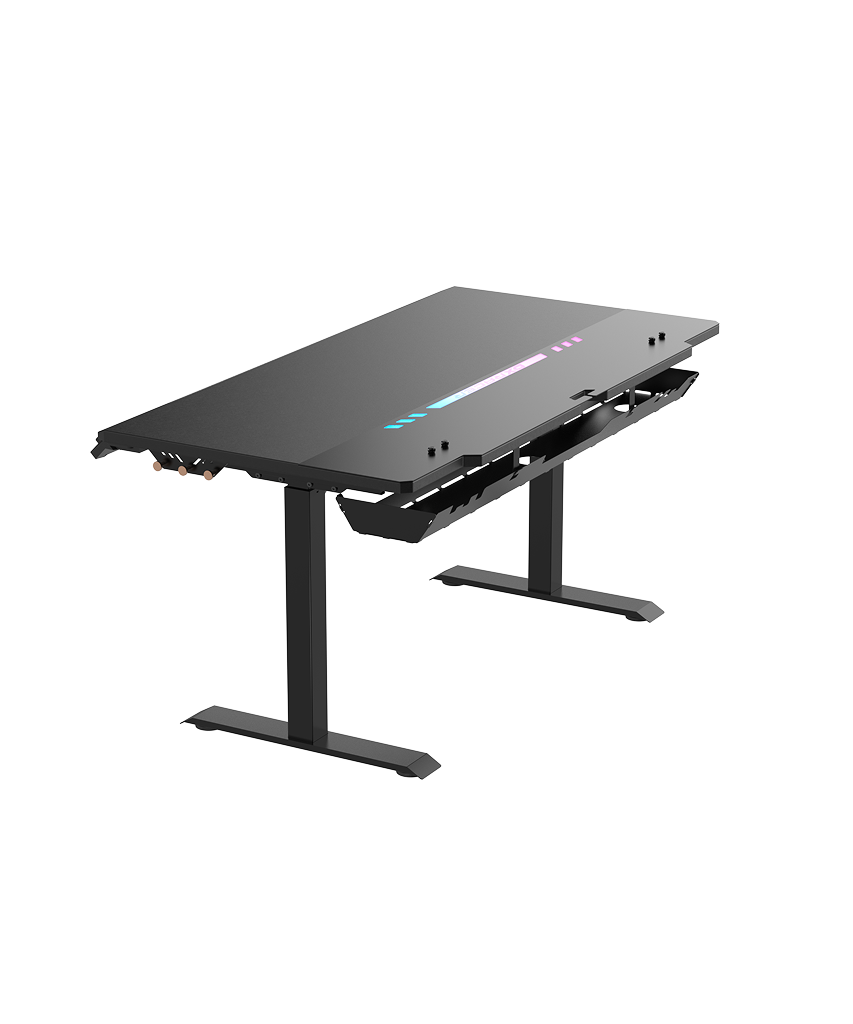 HTGベーシック Black DX TypeA Black Gaming Desk | XL | High Density Fiberboard | Tidal