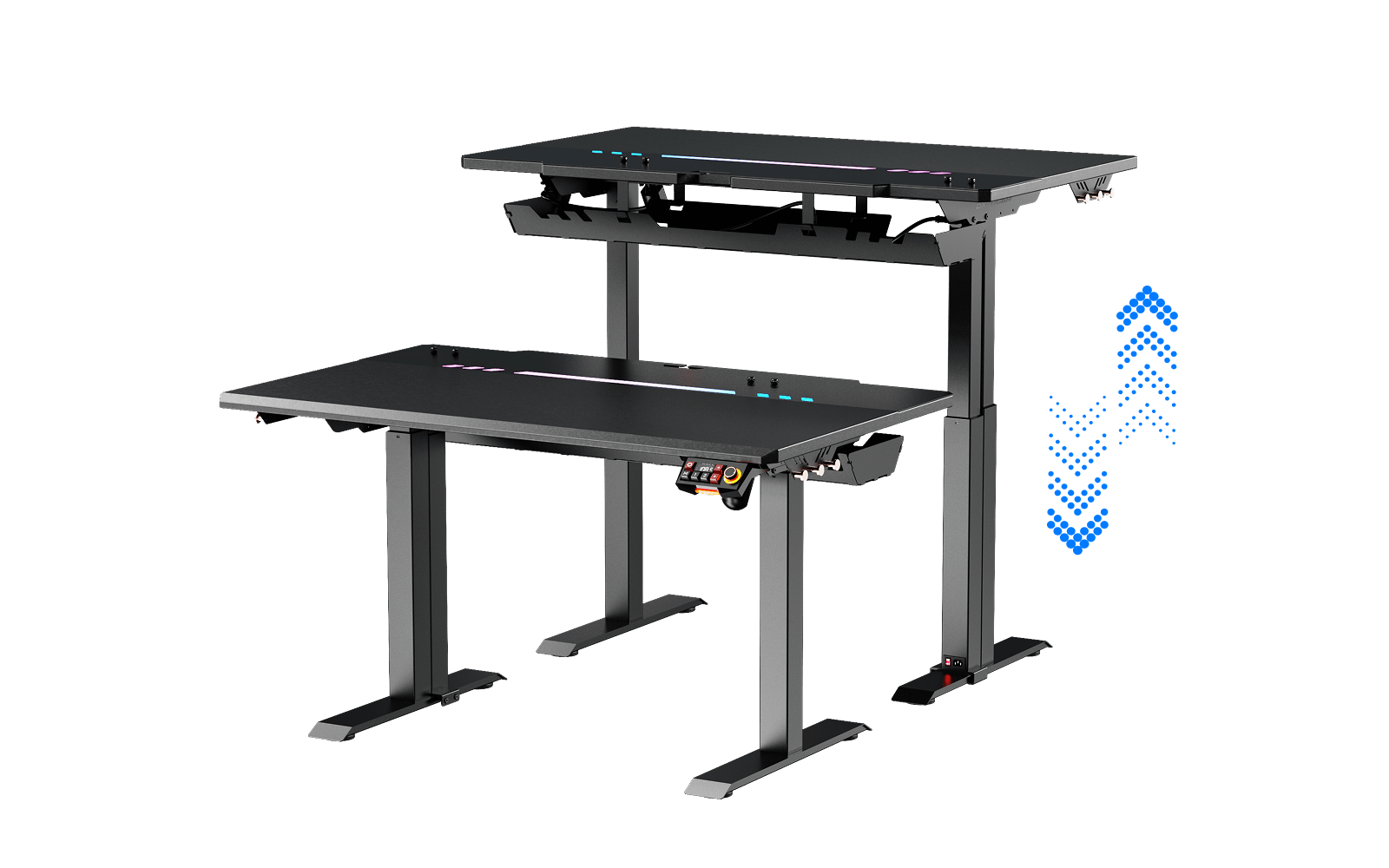 Black Gaming Desk | XL | High Density Fiberboard | Tidal