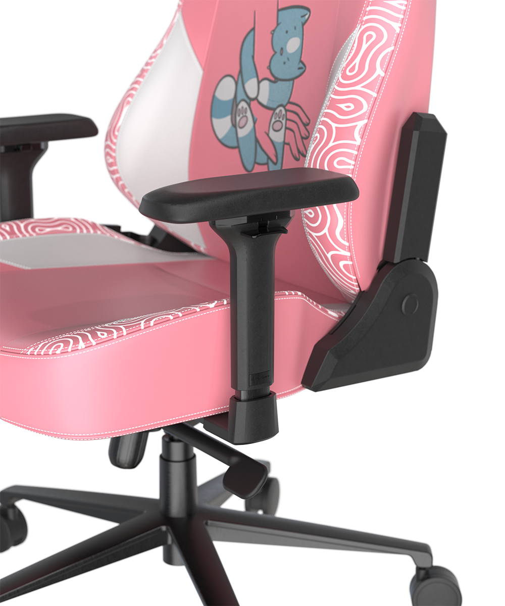Embroidery Pastel Gaming Chair Footrest Reclining Backrest Armrest
