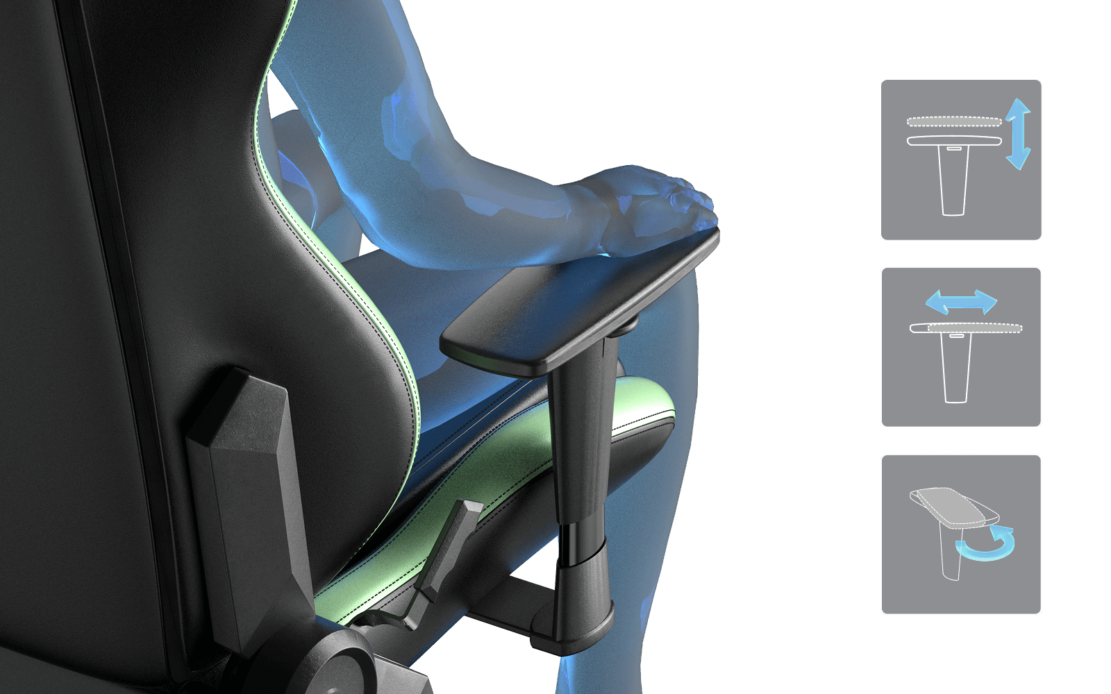 Reclining Gaming Chairs | Drifting Series Black Green EPU