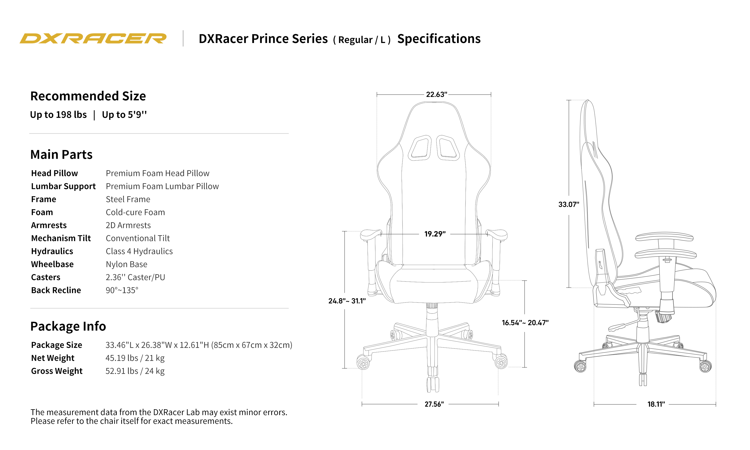 Technical Specifications(Regular/L)