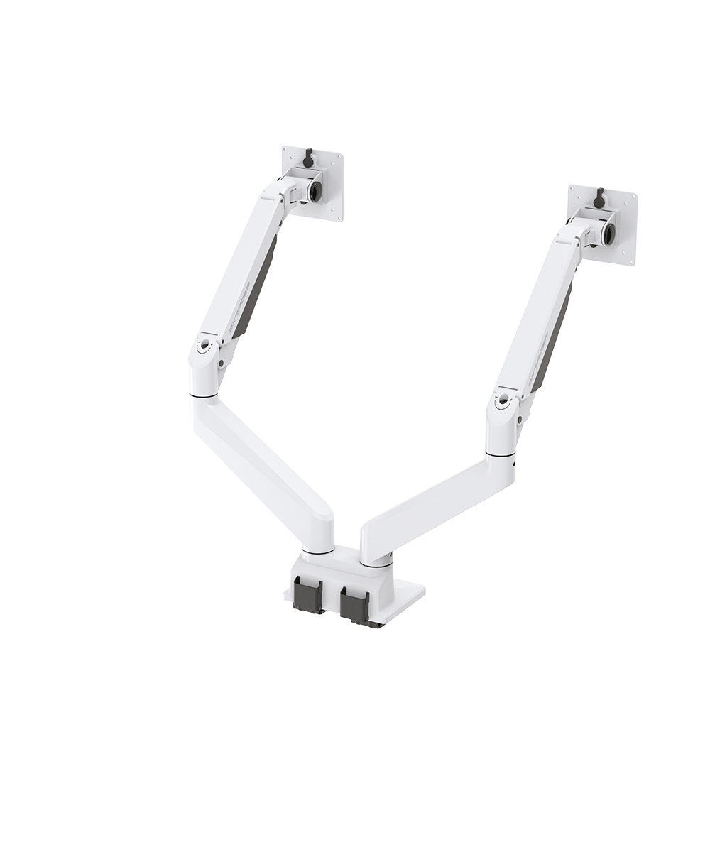 Dual Monitor Arms - White