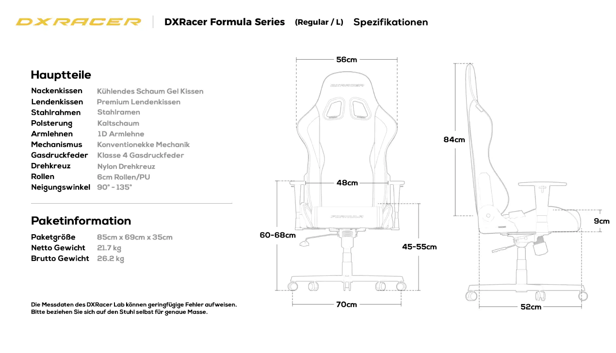 Technische Daten (Regular / L)